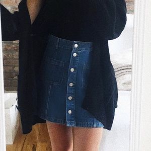 Button-down Jean Skirt